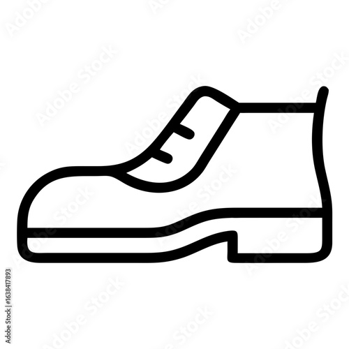 Classic black line drawing of a men's boot shoe  
