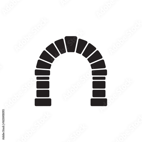 Black stone archway icon symbol