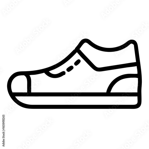 Line art of a sneaker shoe in minimalist style  