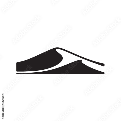 Desert dune landscape icon solid black vector