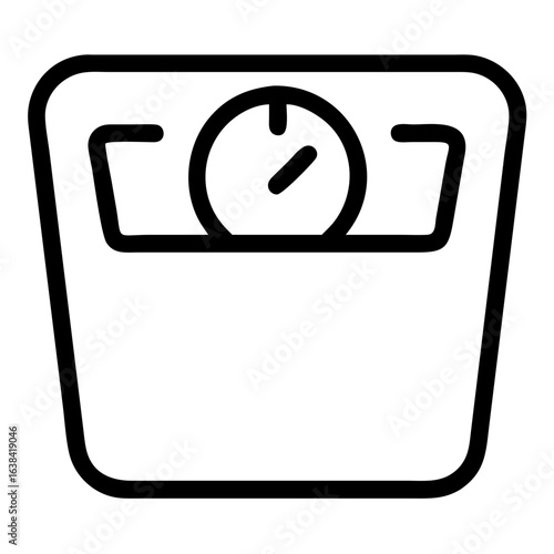 Scale icon with circular dial for weight measurement  