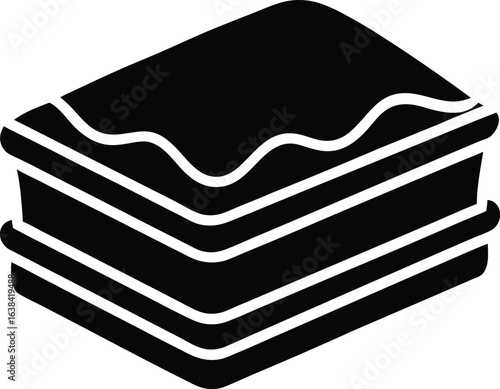 Lasagna Silhouette Vector Art Illustration