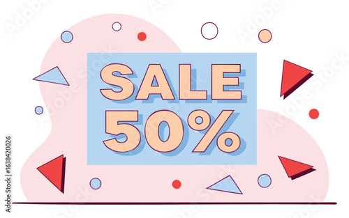 Sale fifty percent on pastel