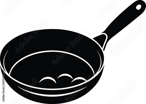 skillet with food silhouette vector  no details  m.eps