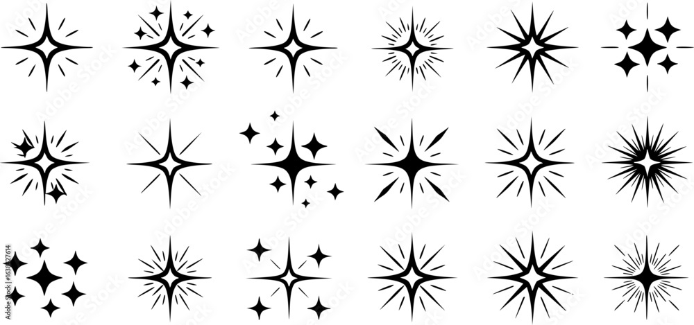 © Vexora Studio - Sparkles icon vector set. Twinkling stars illustration sign collection. Shining burst symbol. Star logo. © Vexora Studio - Sparkles icon vector set. Twinkling stars illustration sign collection. Shining burst symbol. Star logo.