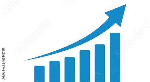 Blue upward trending bar graph with arrow, symbolizing growth, progress, and success in business or finance Suitable for presentations or reports Free Download Blue upward trending bar graph with arrow, symbolizing growth, progress, and success in business or finance Suitable for presentations or reports - GFXLoad