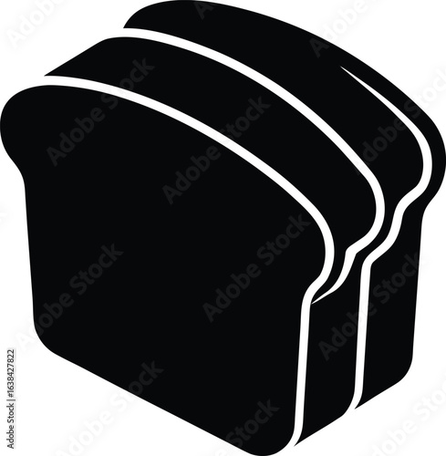 toasted bread silhouette vector art illustration