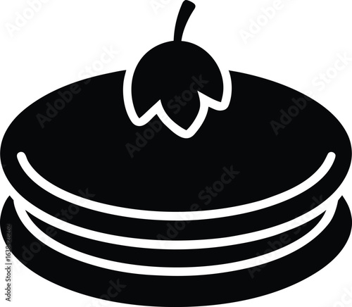 vegan pancake silhouette vector art illustration