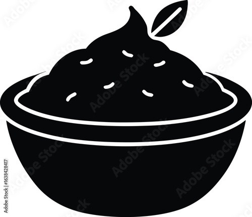 vegetable puree silhouette vector art illustration