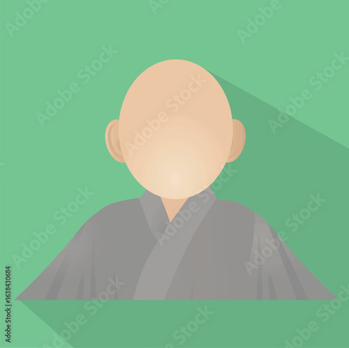 Buddhism pries icon. vector illustration	
