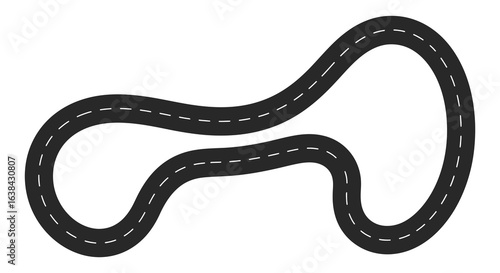 Abstract Road Course Design in Black and White Silhouette