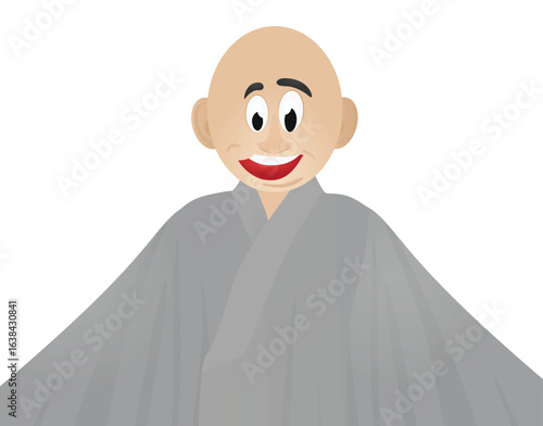 Buddhism pries icon. vector illustration	
