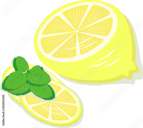 Fresh lemon and mint