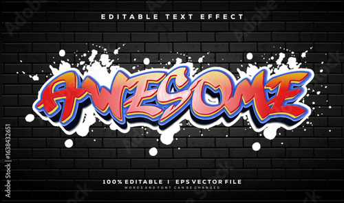  awesome graffiti vector text effect with modern style design