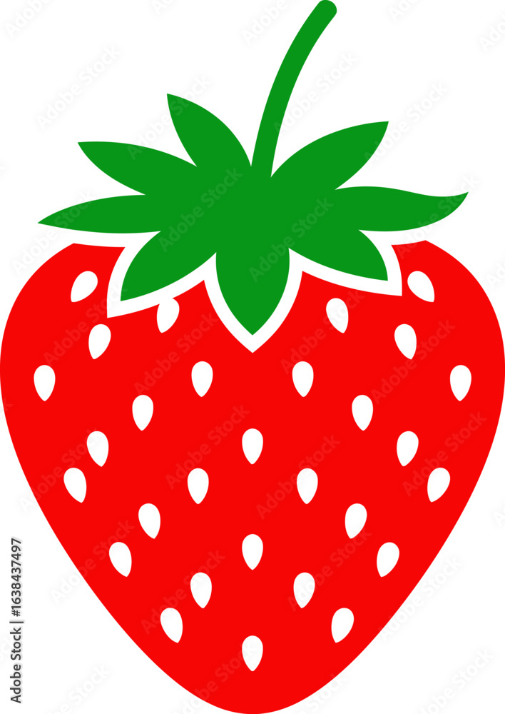Obraz premium Isolated strawberry vector illustration fresh fruit red berry graphic design food art