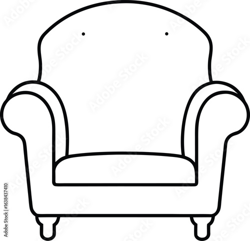 black leather armchair isolated