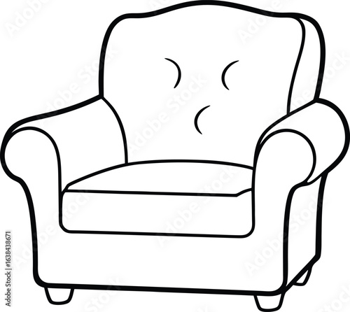 black leather armchair isolated