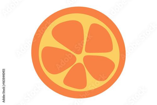 Slice of orange in flat style. Summer design element