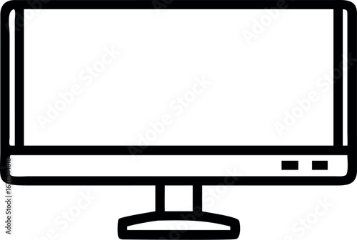monitor line art icon vector