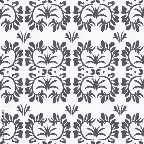 Seamless beautiful vintage flower pattern textile design
