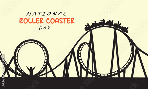 Happy national roller coaster day vector illustration. Happy national roller coaster day themes design concept with flat style vector illustration. Suitable for greeting card, poster and banner.
