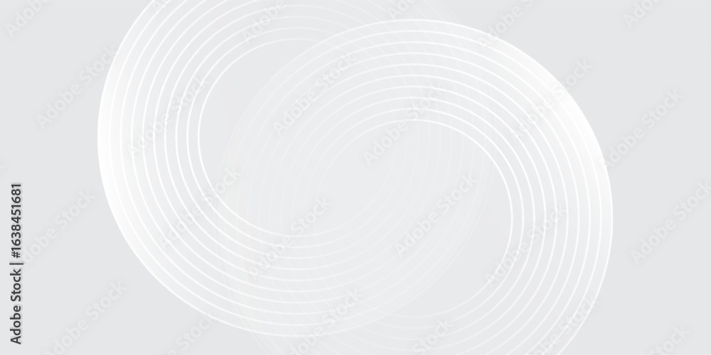 Fototapeta premium Abstract white glowing geometric lines on gray background. Modern shiny blue circle lines pattern. Futuristic technology concept. modern