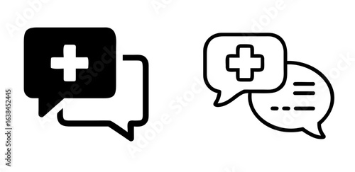 Medical Chat and Online Health Consultation Line Icon