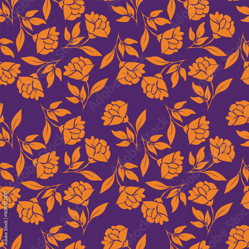 Cute hand drawn feminine seamless pattern with wildflowers.