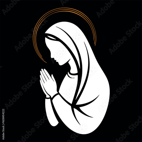 Vector illustration of Virgin Mary. The Virgin of GuadalupeVector illustration of Virgin Mary. The Virgin of Guadalupe
