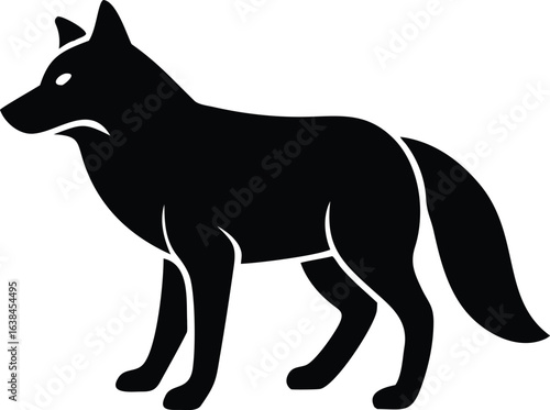 Arctic wolf silhouette animal vector design isolated on white for tundra wildlife and cold habitats