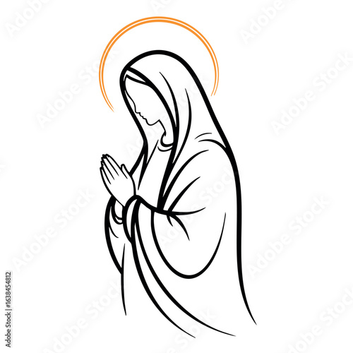 Vector illustration of Virgin Mary. The Virgin of GuadalupeVector illustration of Virgin Mary. The Virgin of Guadalupe