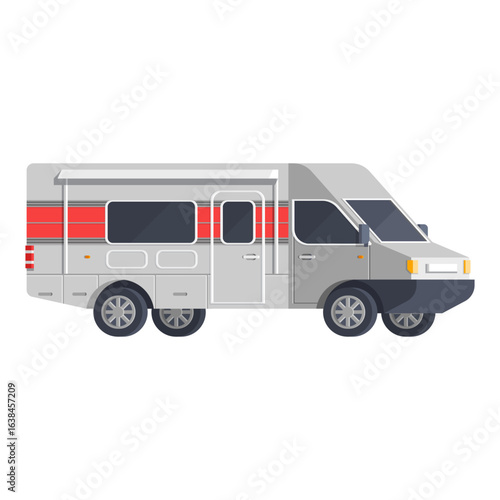 Modern recreational vehicle motorhome for a road trip and van life