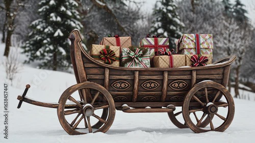 Magical Happy Christmas Night in UHD with Twinkling Stars and Glitter Snowflakes