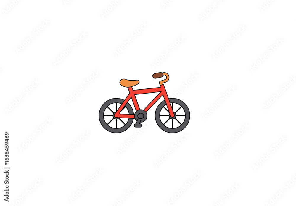 Fototapeta premium Vector illustration of red bicycle on white background
