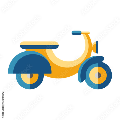Classic yellow motor scooter illustration for urban mobility and transport