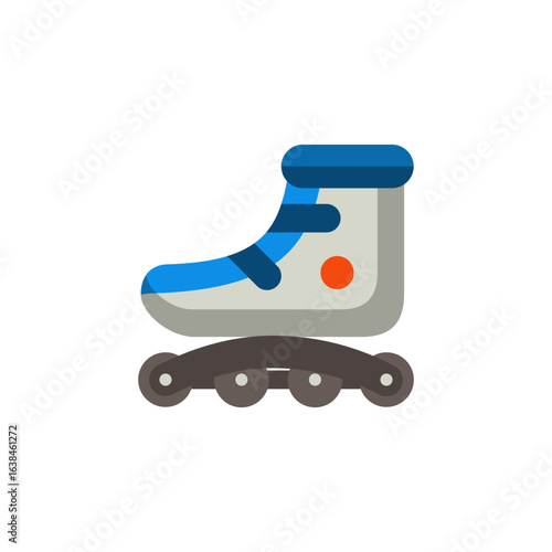 Simple inline skate icon for sports and recreational activity