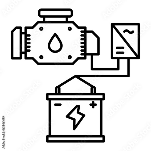 Generator charger and battery icon