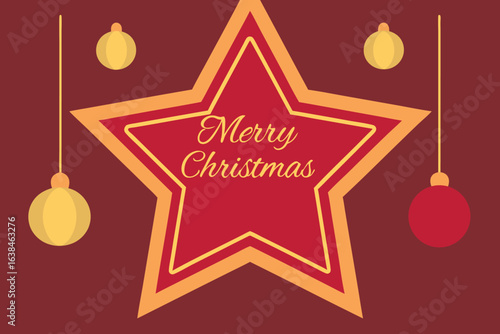 Festive christmas card design with holiday elements