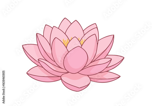 delicate pink lotus flower illustration symbolizing purity and ancestral honor Clean lines and a soft color palette create a visually appealing and elegant design
