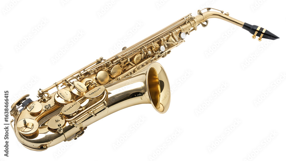 Naklejka premium Saxophone isolated on a white background PNG. AI GENERATED.