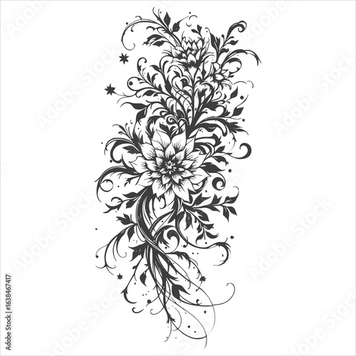 Gothic Tribal Tattoo Design Vector Illustration