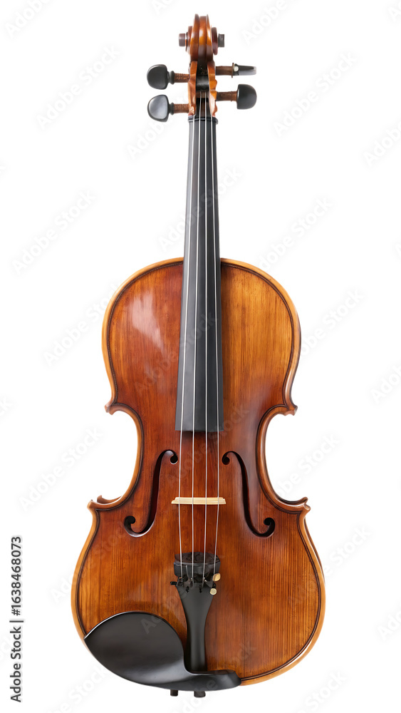 Fototapeta premium Violin isolated on a white background PNG. AI GENERATED.