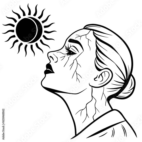 "Cracked face illustration."