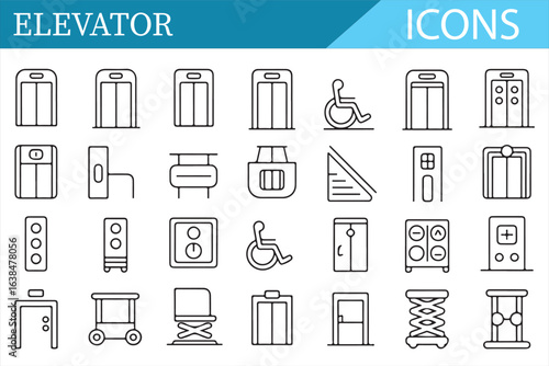 Simple Icons for Elevators, Lifts, and Accessibility Systems