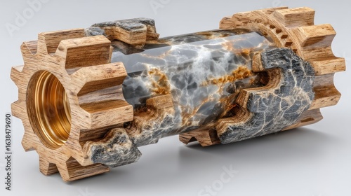 Wallpaper Mural Intricate Wooden and Marble Gear Mechanism Torontodigital.ca