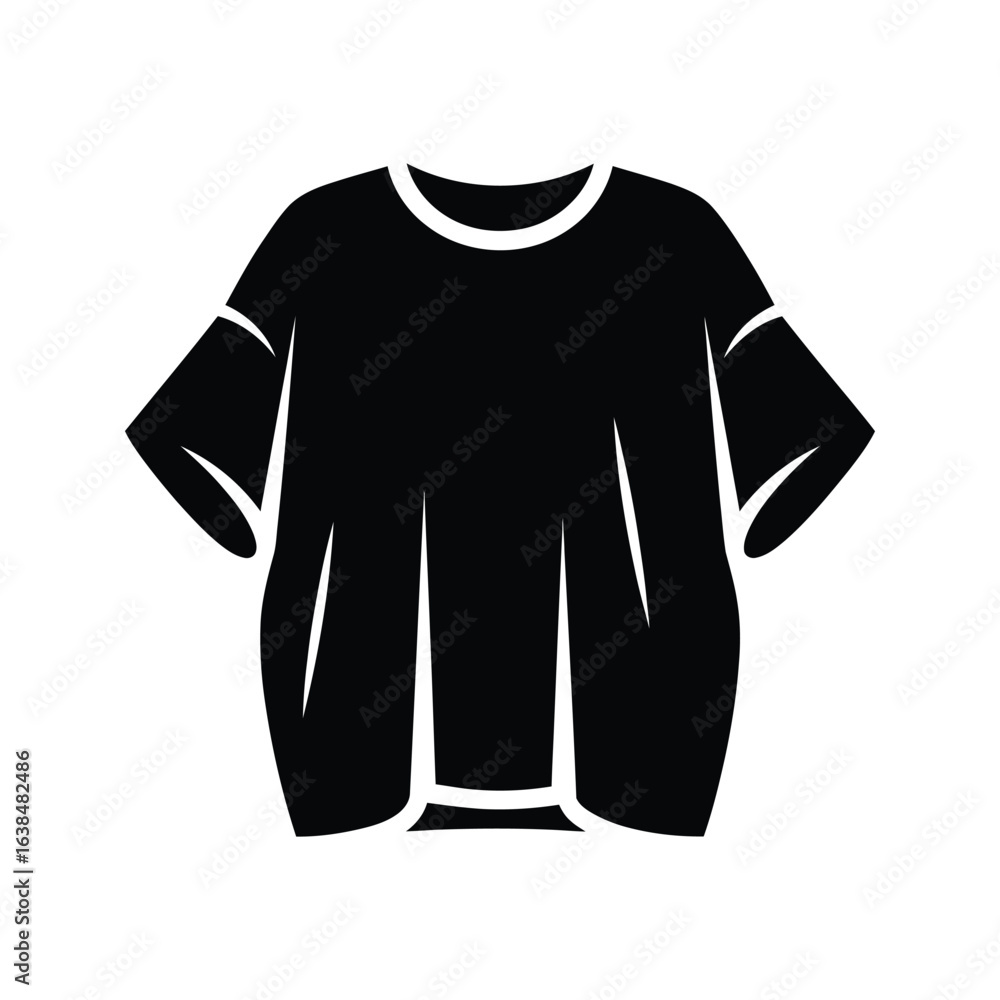 Naklejka premium Black ShortSleeve TShirt Icon Simple Minimalist Clothing Design Graphic
