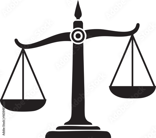 Black silhouette of a traditional justice scale
