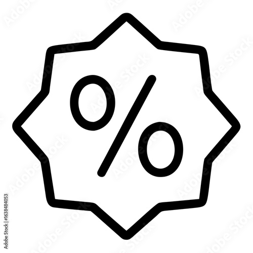Discount percentage symbol in bold outline design  
