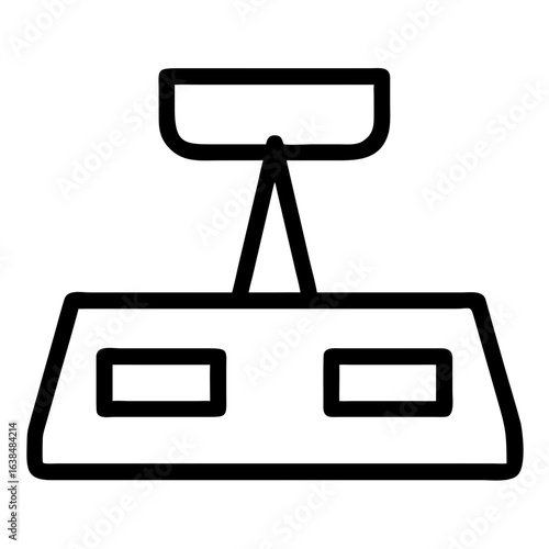 Weighing scale icon in minimalist design with line art style  