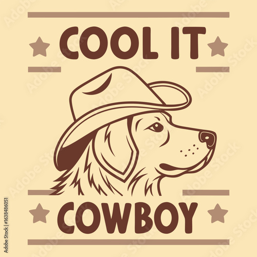 A cool dog wearing a cowboy hat is the center of attention now